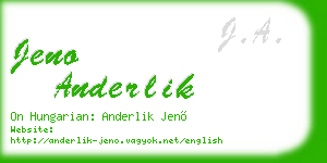 jeno anderlik business card